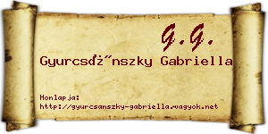 Gyurcsánszky Gabriella névjegykártya